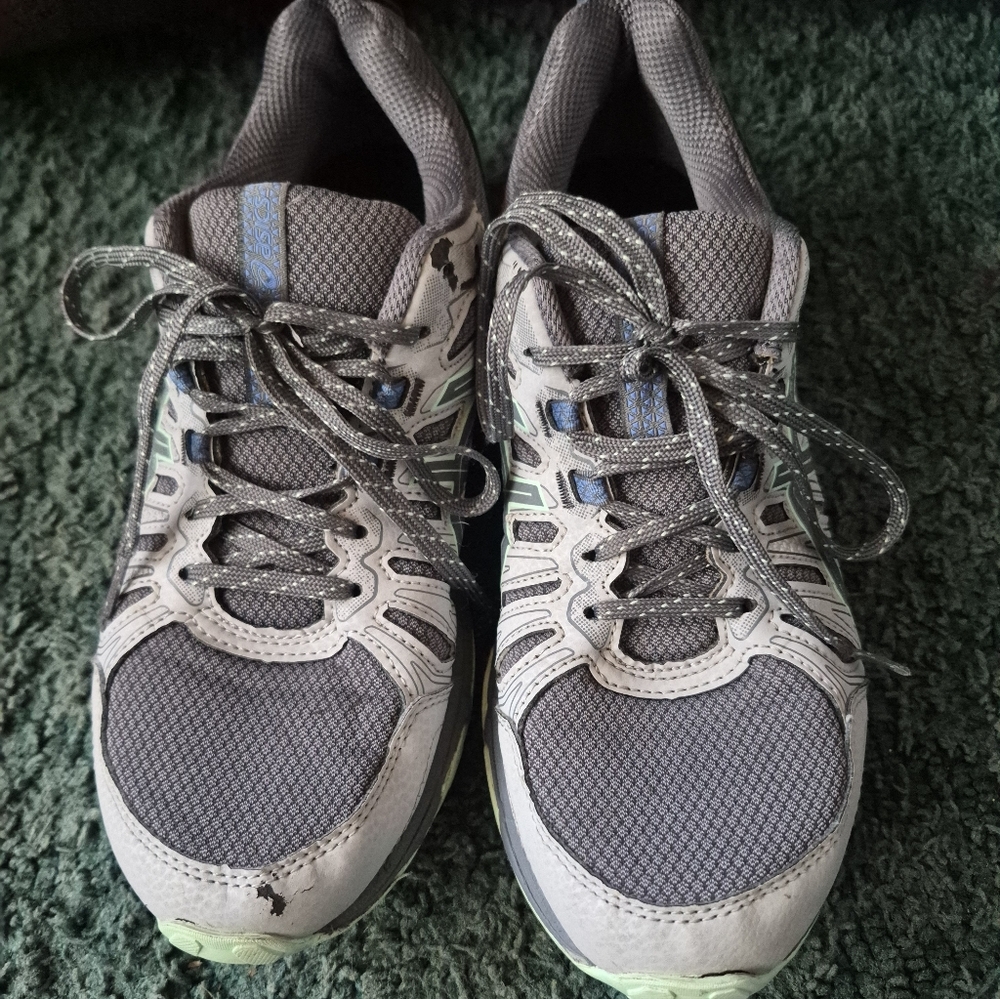 Asics Women's Gel Adventure 7 Gray and Blue Athletic Shoes Trail Running 8.5 - Picture 8 of 14